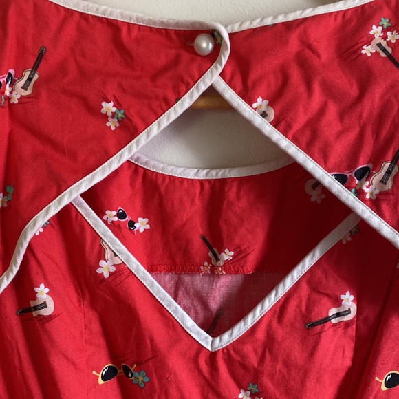 TROLLIED DOLLY retro rockabilly Hawaiian print dress XL - Picture 3 of 6